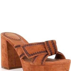 Antonio Melani Women's Brown Suede Platform Heels